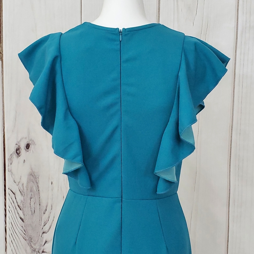 Teal Jumpsuit Pants Turquoise NEW Retro Disco 70s - Picture 4 of 12